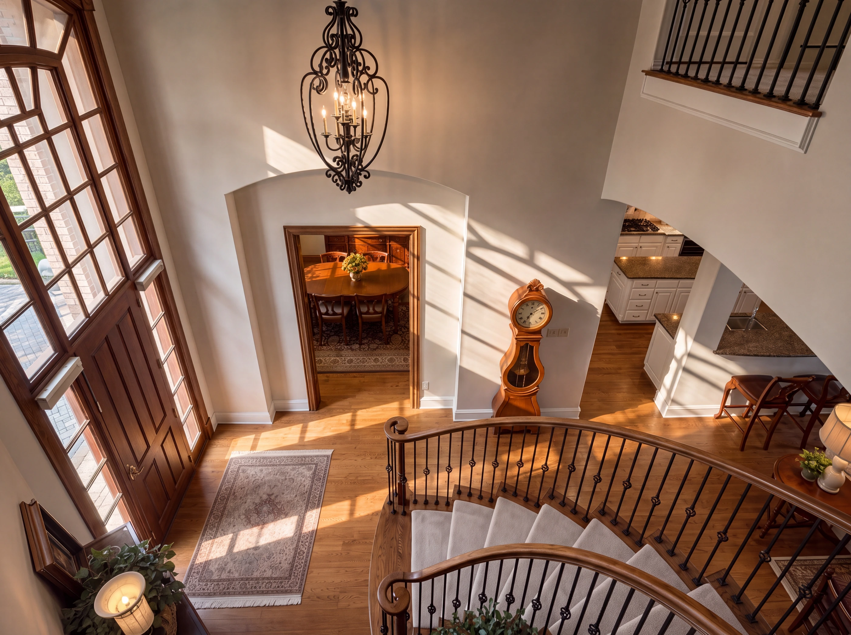 Looking down from the staircase