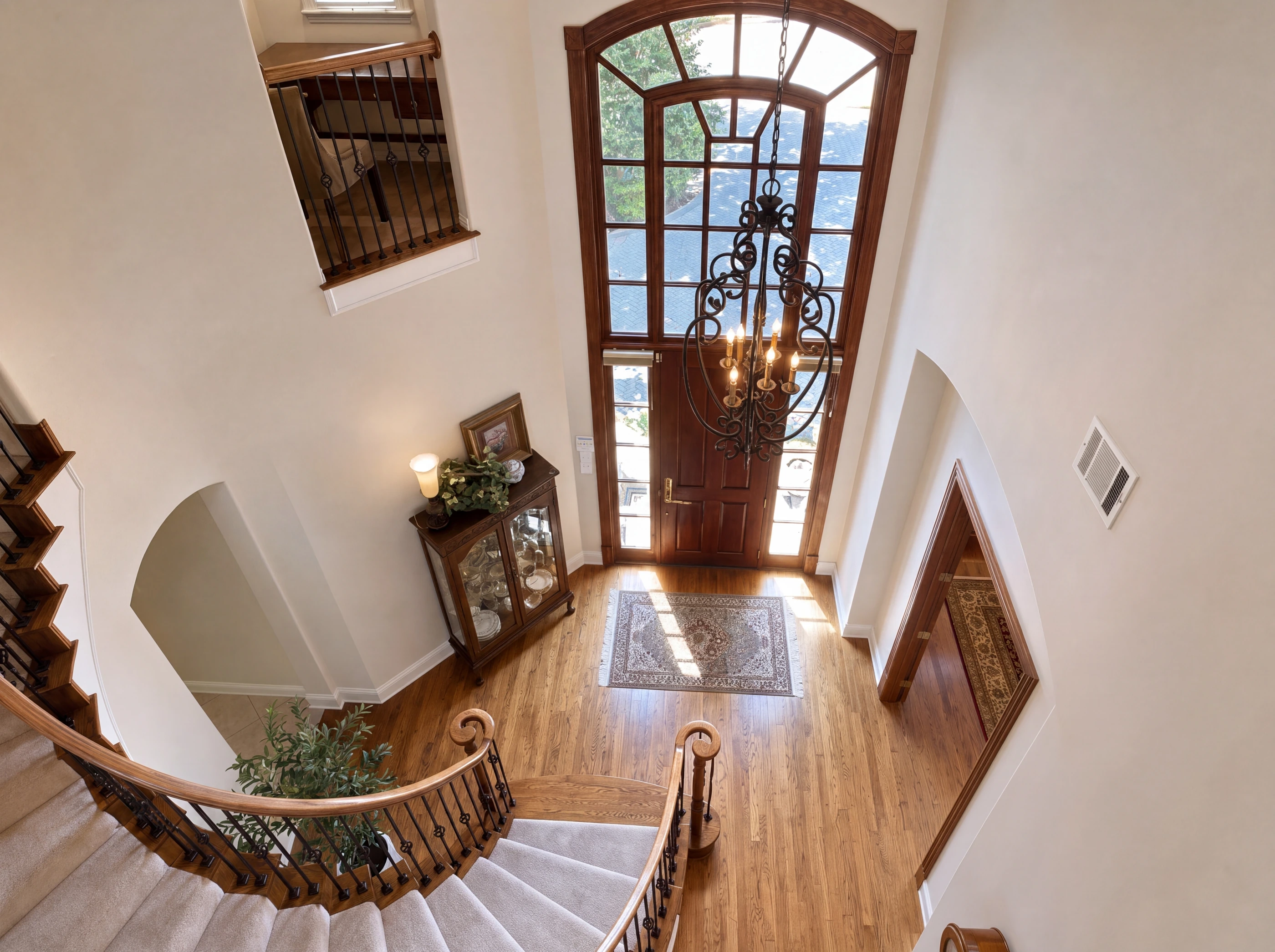View to the main level from upstairs